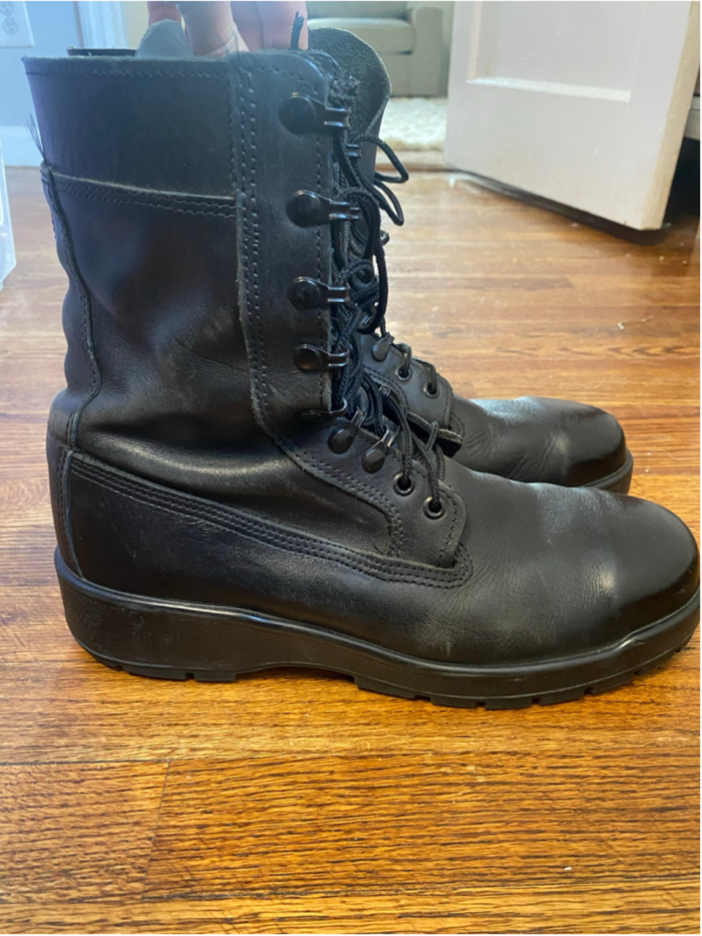 Vibram Rocky 808 Leather Boots Steel Toe Combat Navy Work Made in USA Americana
